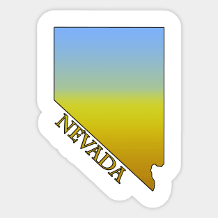 State of Nevada Desert Themed Outline Sticker